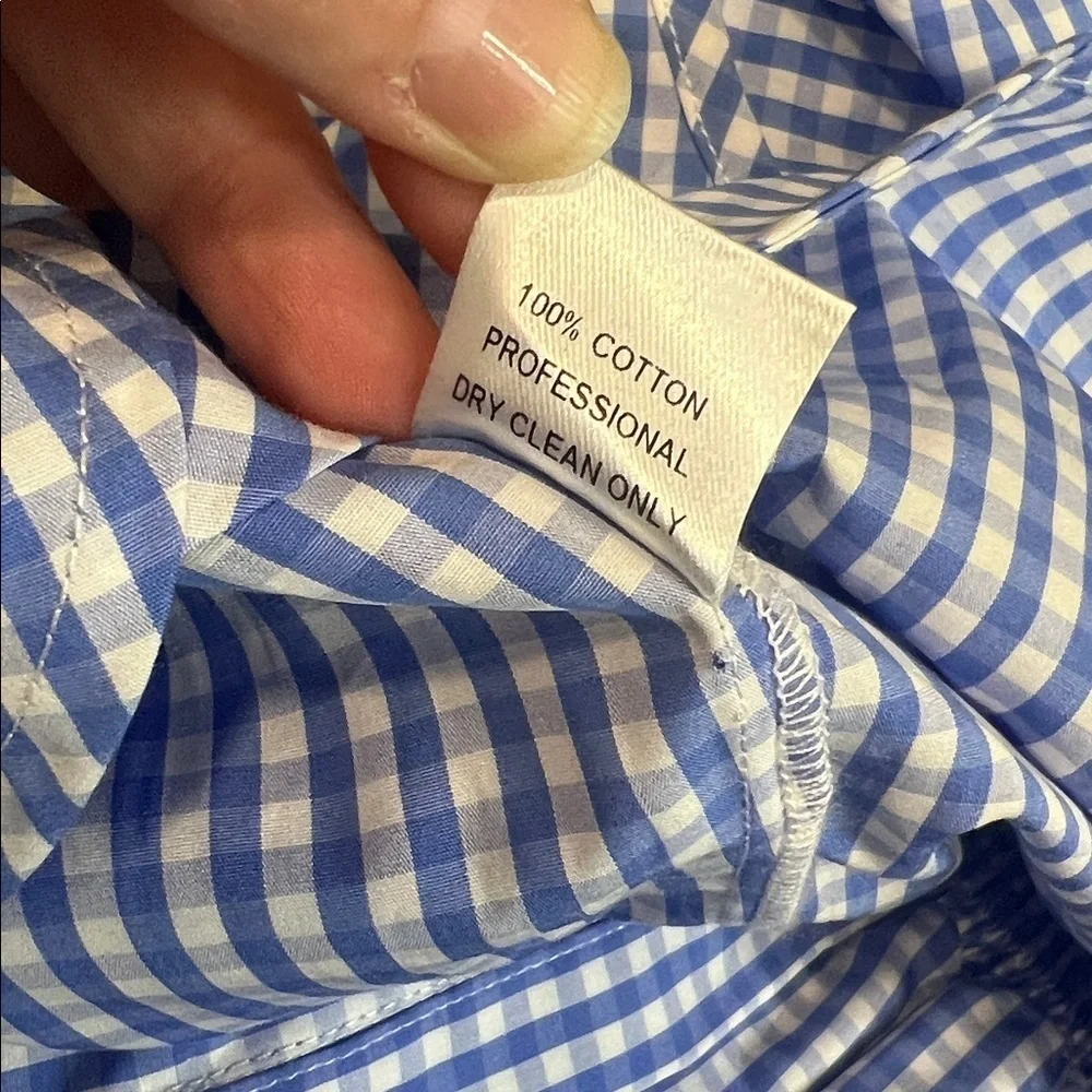 NWT Petersyn Blue & White Gingham Top Size S - Picture 9 of 9